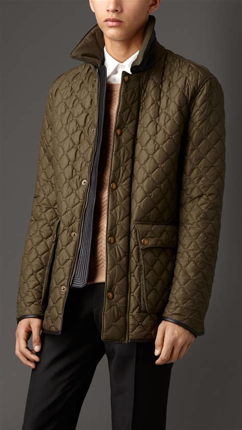 burberry khaki men's jacket|Burberry quilted jackets for men.